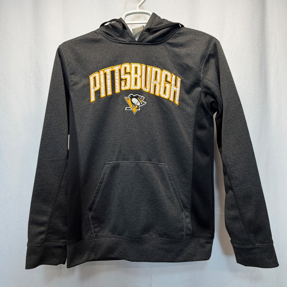 Pittsburgh Penguins‎ Hoodie Pullover Black Gray Hockey NHL Small Sweatshirt
